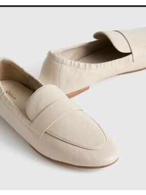 Quince Italian Leather Soft Loafers, Almond, Size 9, New Without Tags